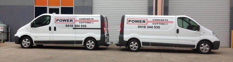Power Concrete Cutting service vehicles in Melbourne
